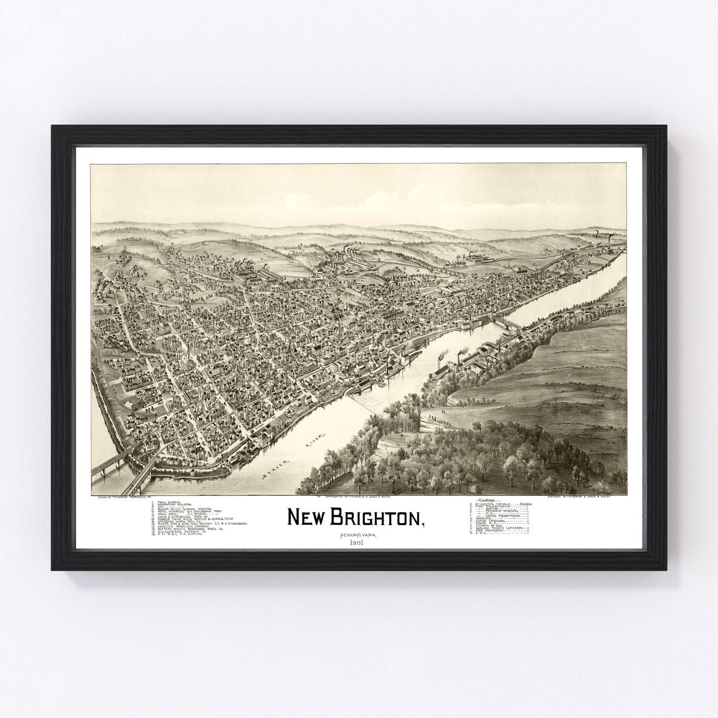 Vintage map of New Brighton, Pennsylvania, 1901