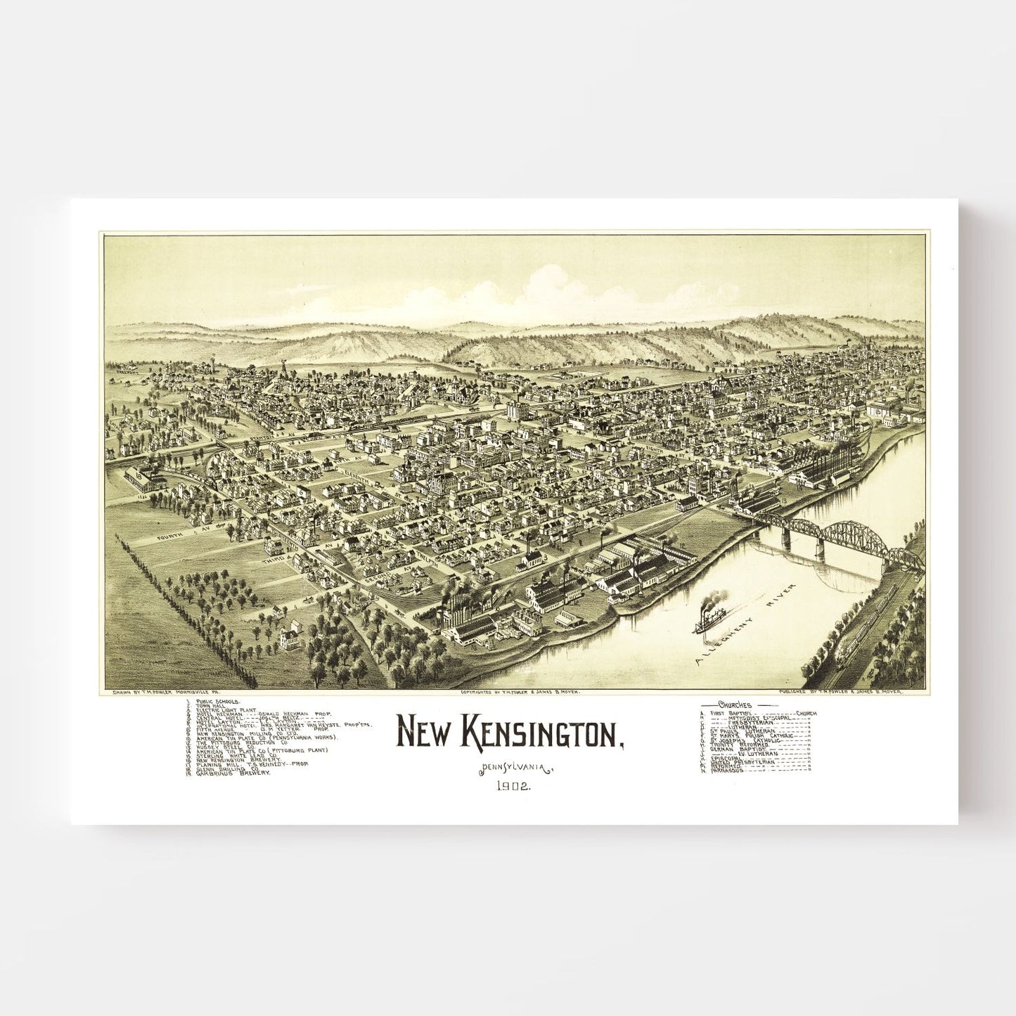 Vintage Map of New Kensington, Pennsylvania, 1902