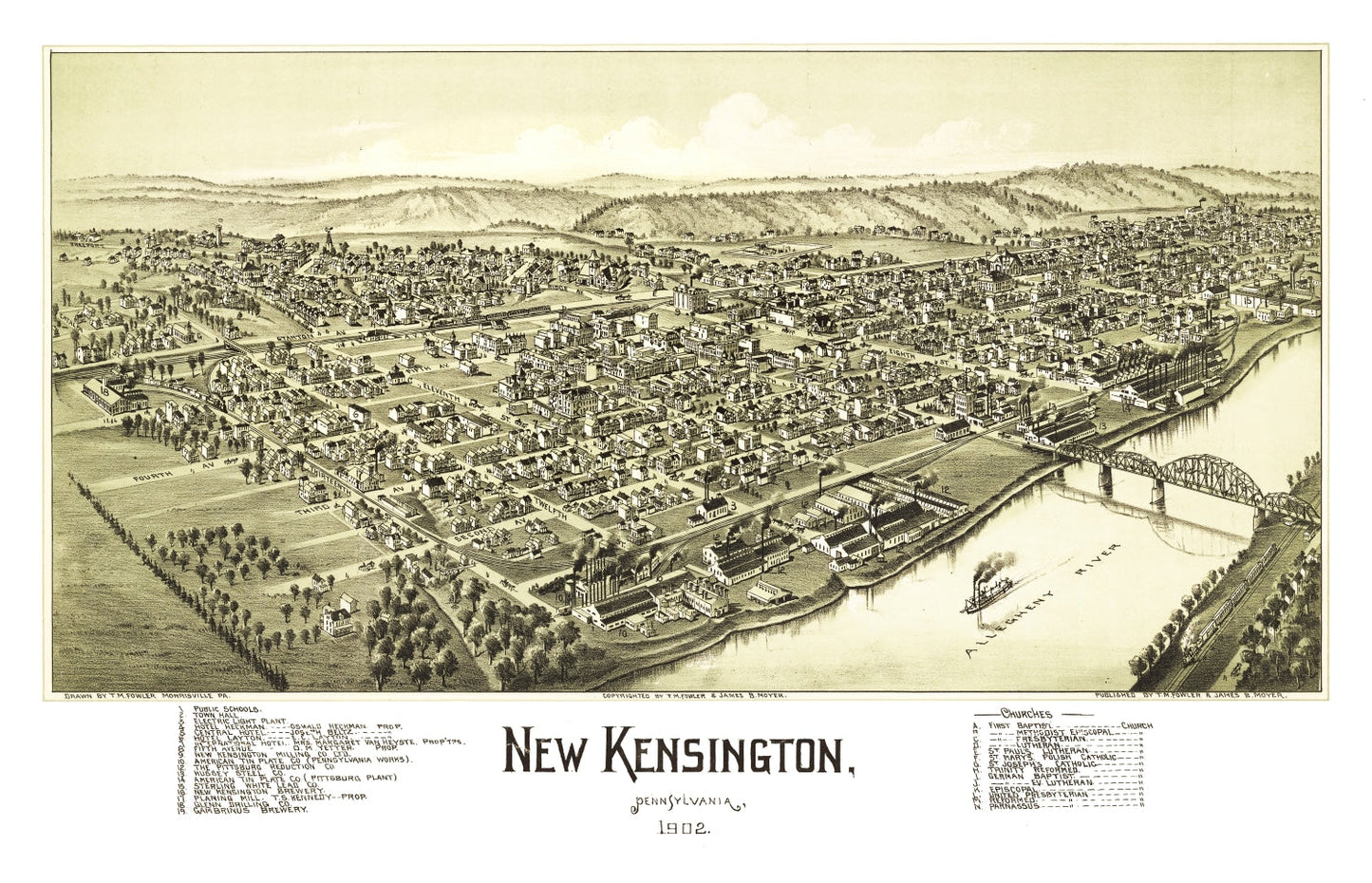 Vintage Map of New Kensington, Pennsylvania, 1902