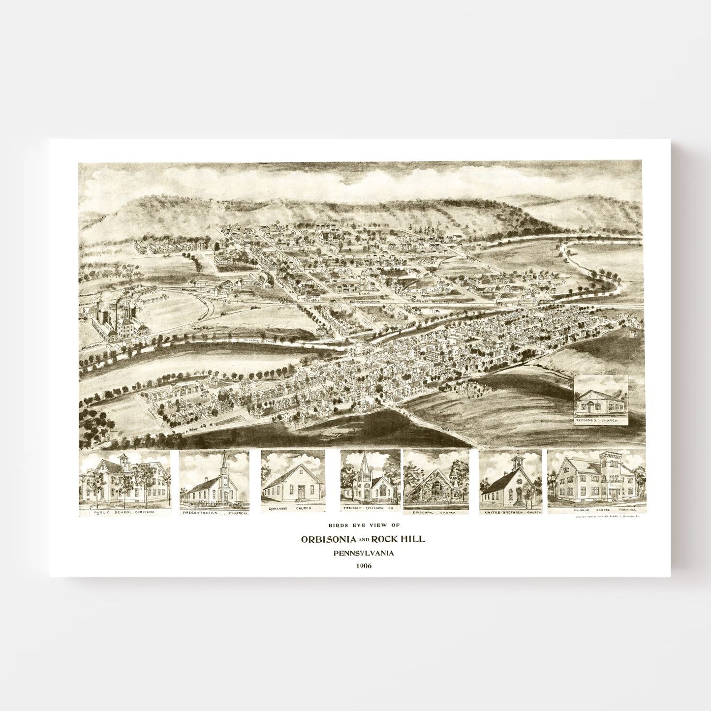 Vintage Map of Orbisonia, Pennsylvania, 1906