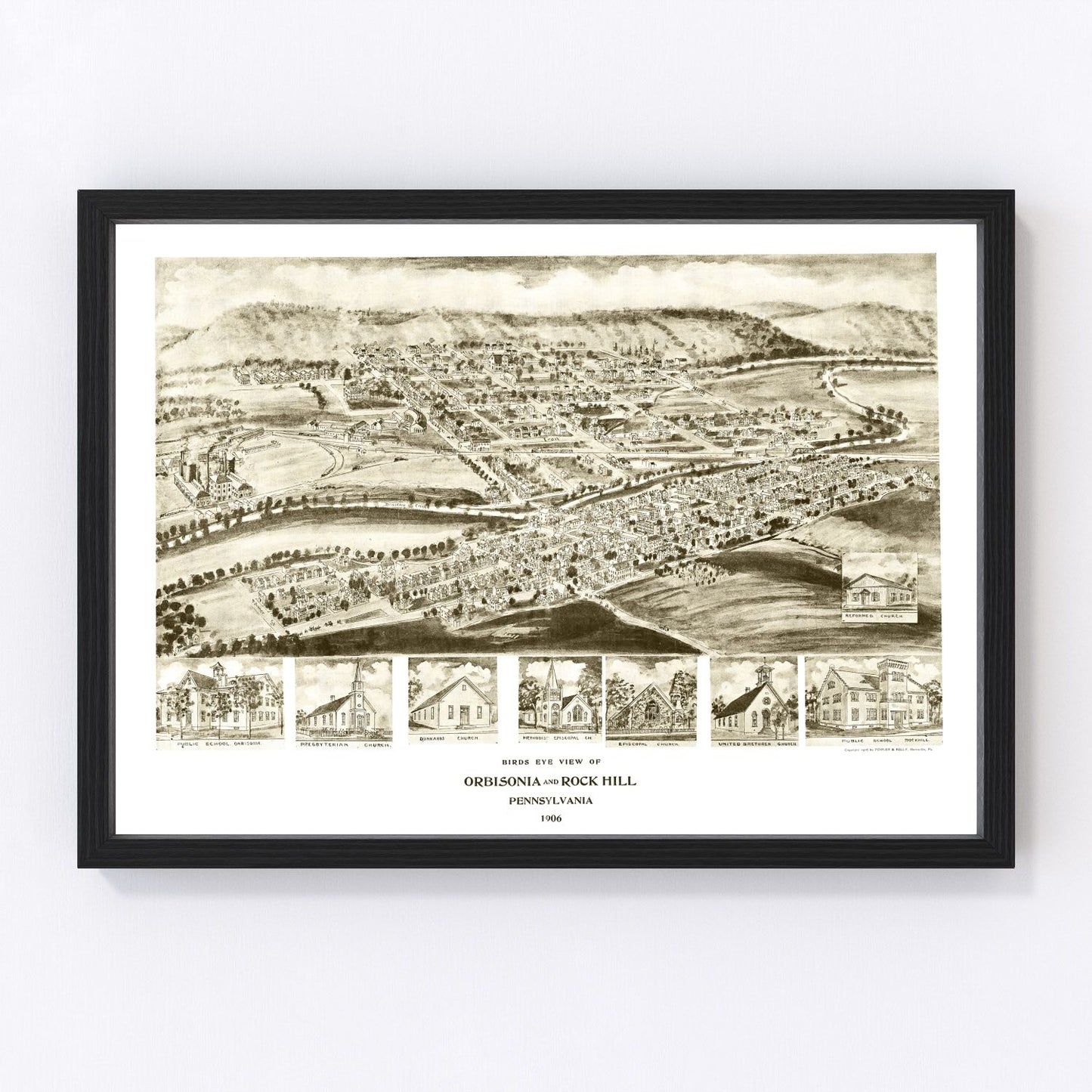 Vintage map of Orbisonia, Pennsylvania, 1906