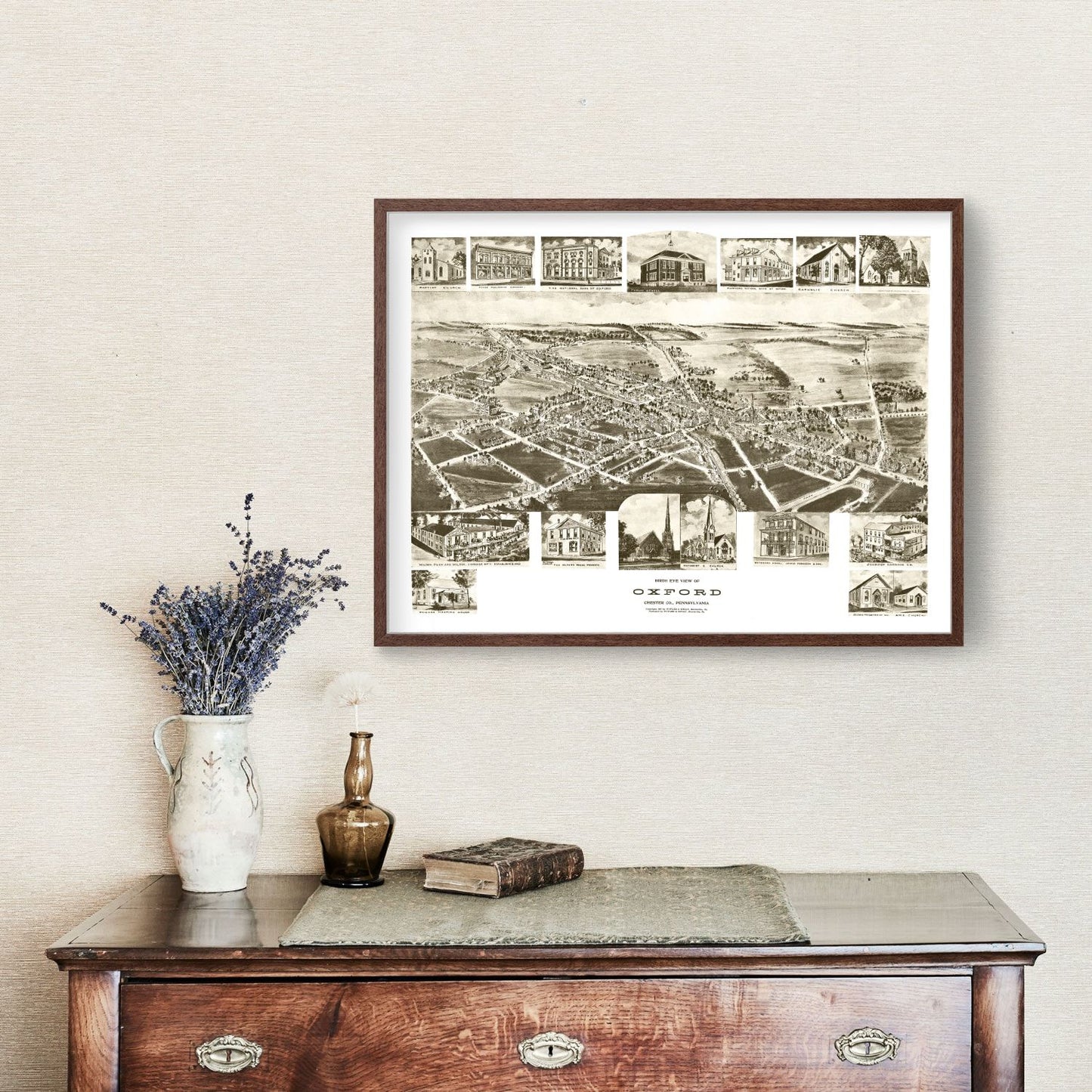 Vintage Map of Oxford, Pennsylvania, 1907