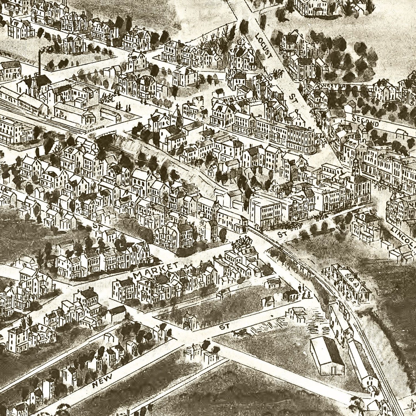 Vintage Map of Oxford, Pennsylvania, 1907
