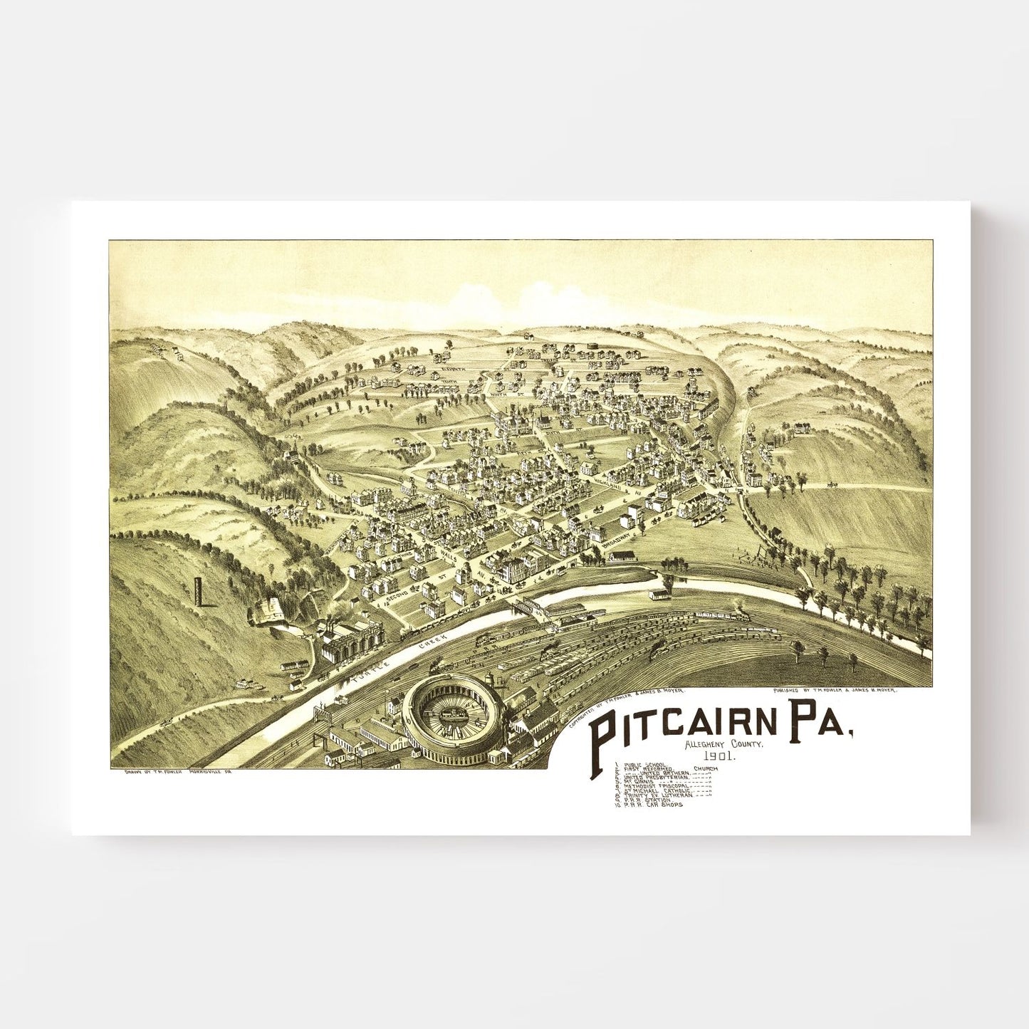 Vintage Map of Pitcairn, Pennsylvania, 1901