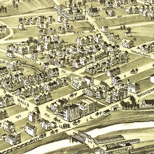 Vintage Map of Pitcairn, Pennsylvania, 1901