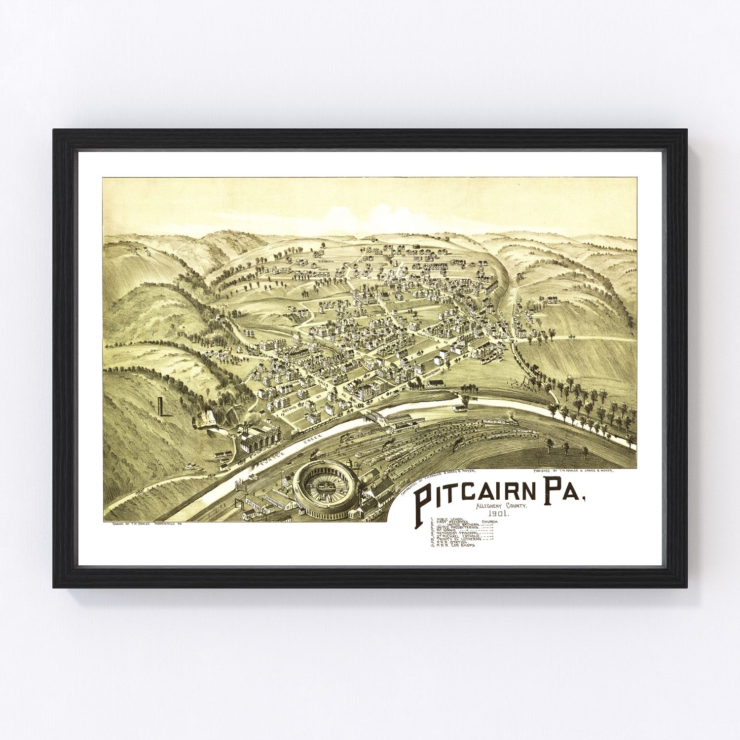 vintage map of Pitcairn, Pennsylvania, 1901