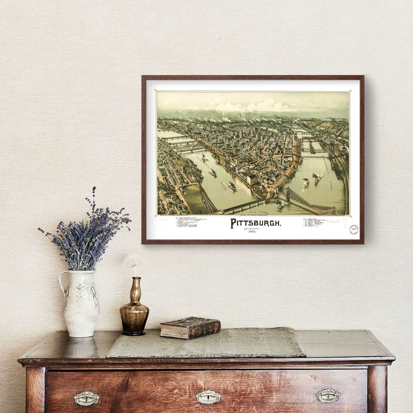 Vintage Map of Pittsburgh, Pennsylvania, 1902