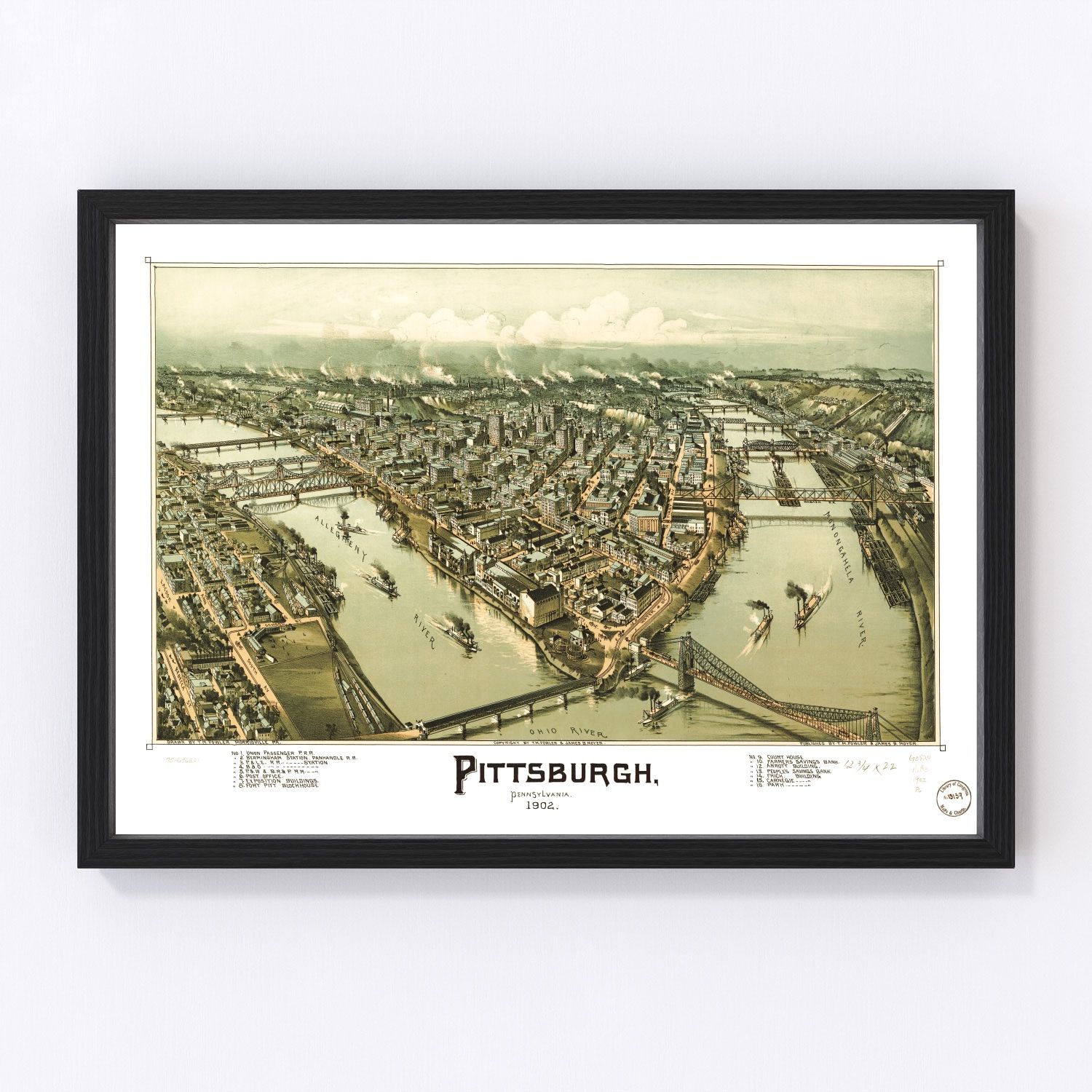 Vintage map of Pittsburgh, Pennsylvania, 1902
