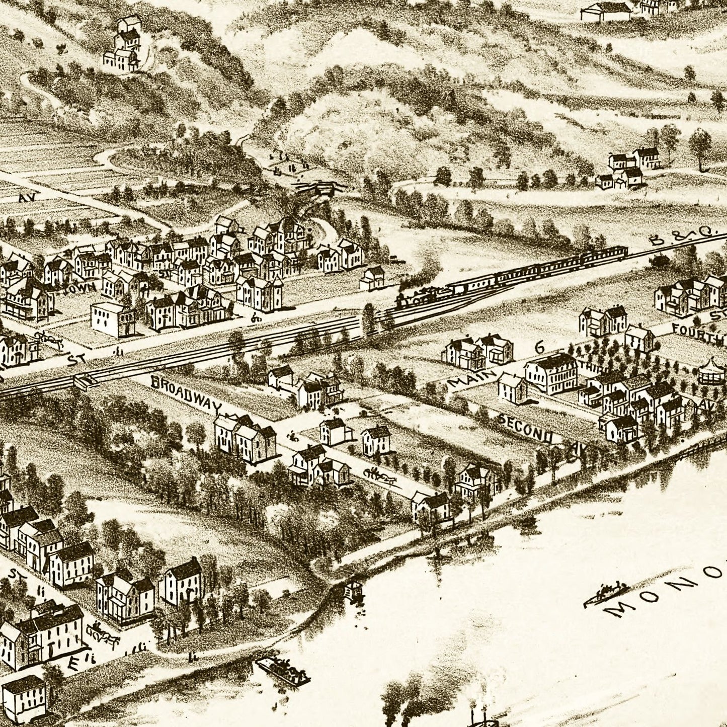 Vintage Map of Point Marion, Pennsylvania, 1902