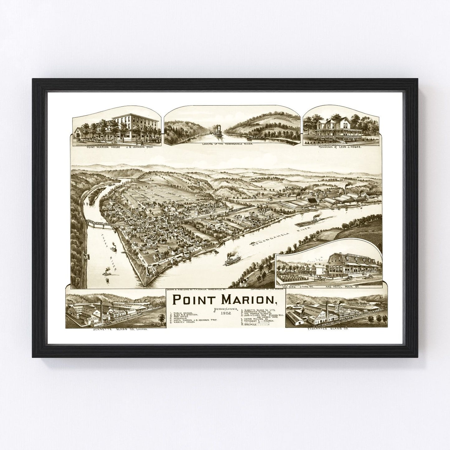 vintage map of Point Marion, Pennsylvania, 1902