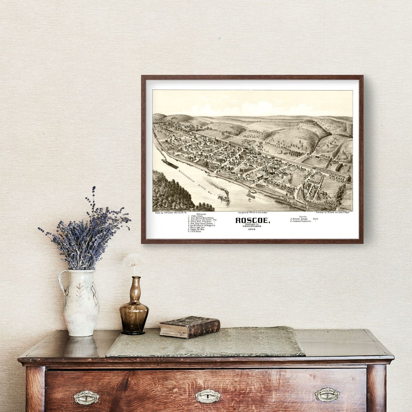 Vintage Map of Roscoe, Pennsylvania, 1902