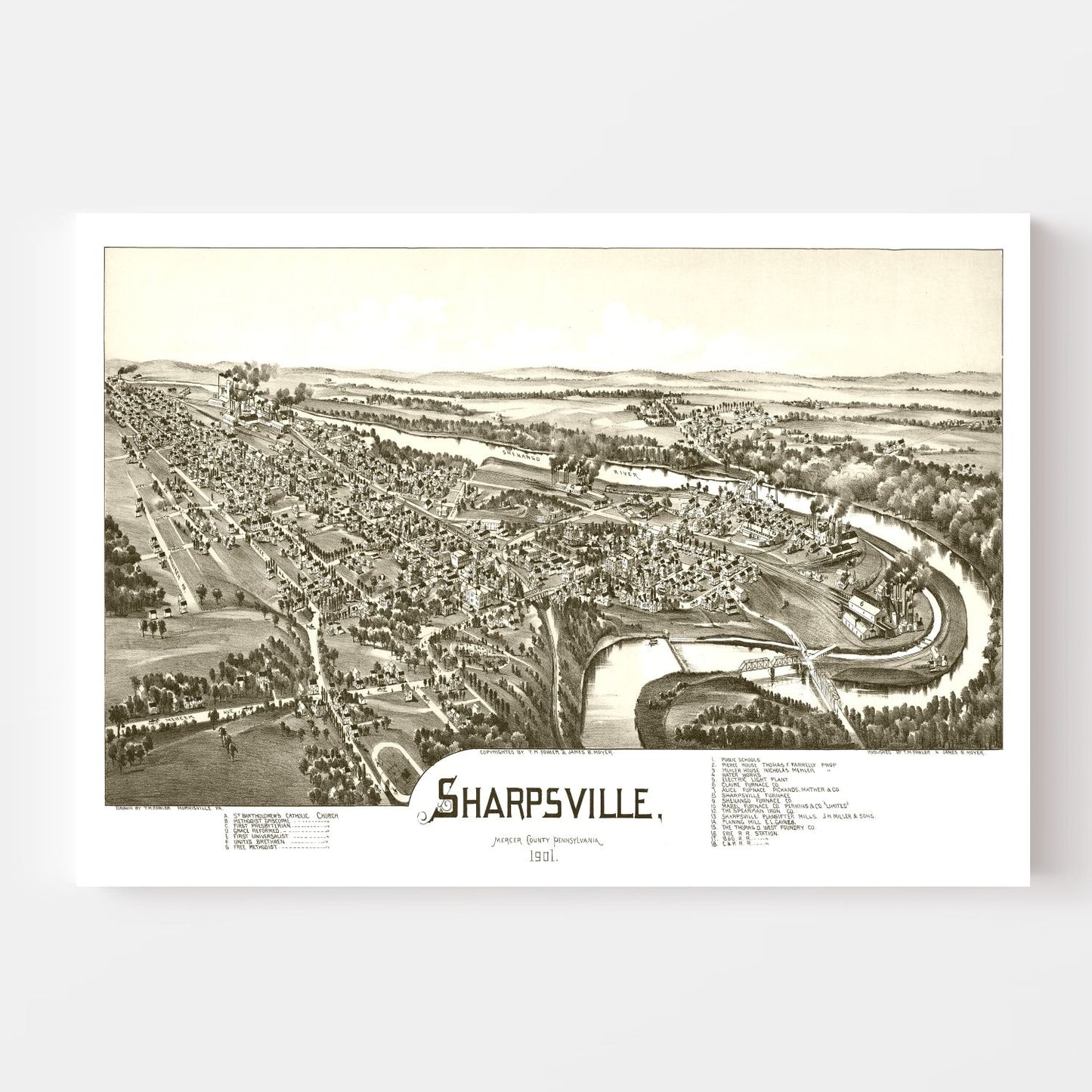 Vintage Map of Sharpsville, Pennsylvania, 1901
