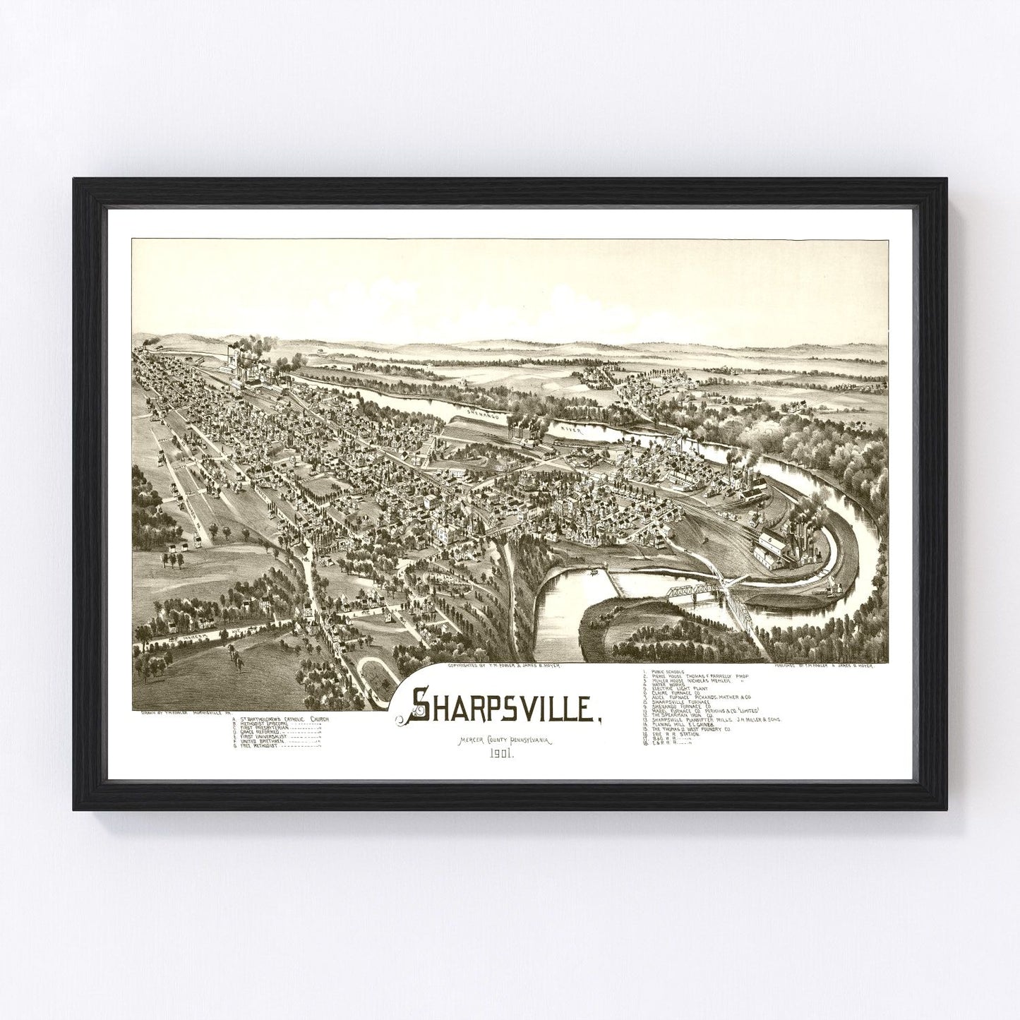 Vintage map of Sharpsville, Pennsylvania, 1901