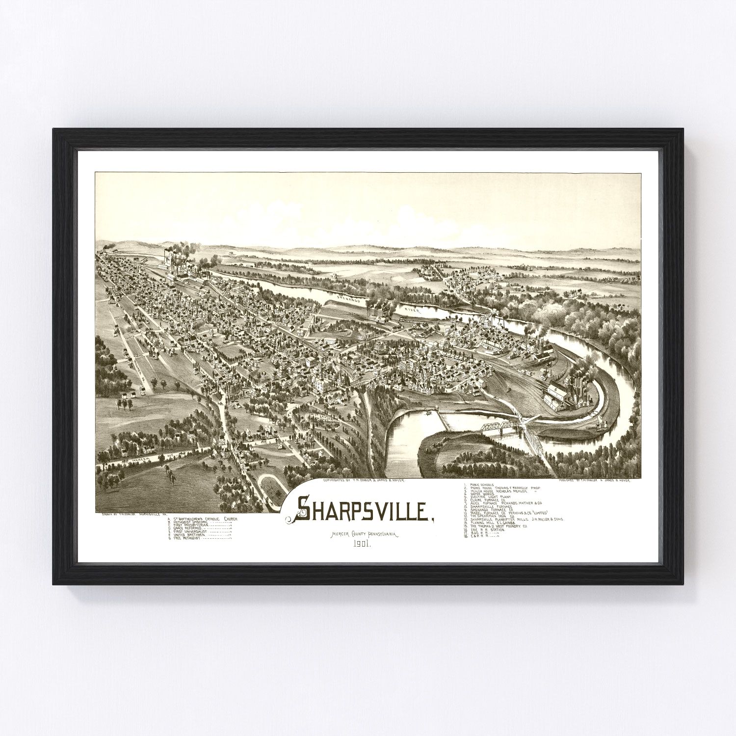 Vintage map of Sharpsville, Pennsylvania, 1901