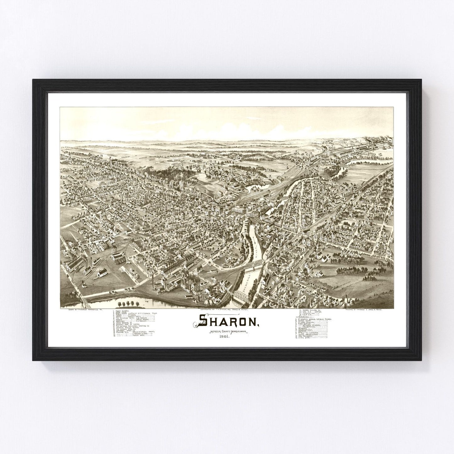 Vintage map of Sharon, Pennsylvania, 1901