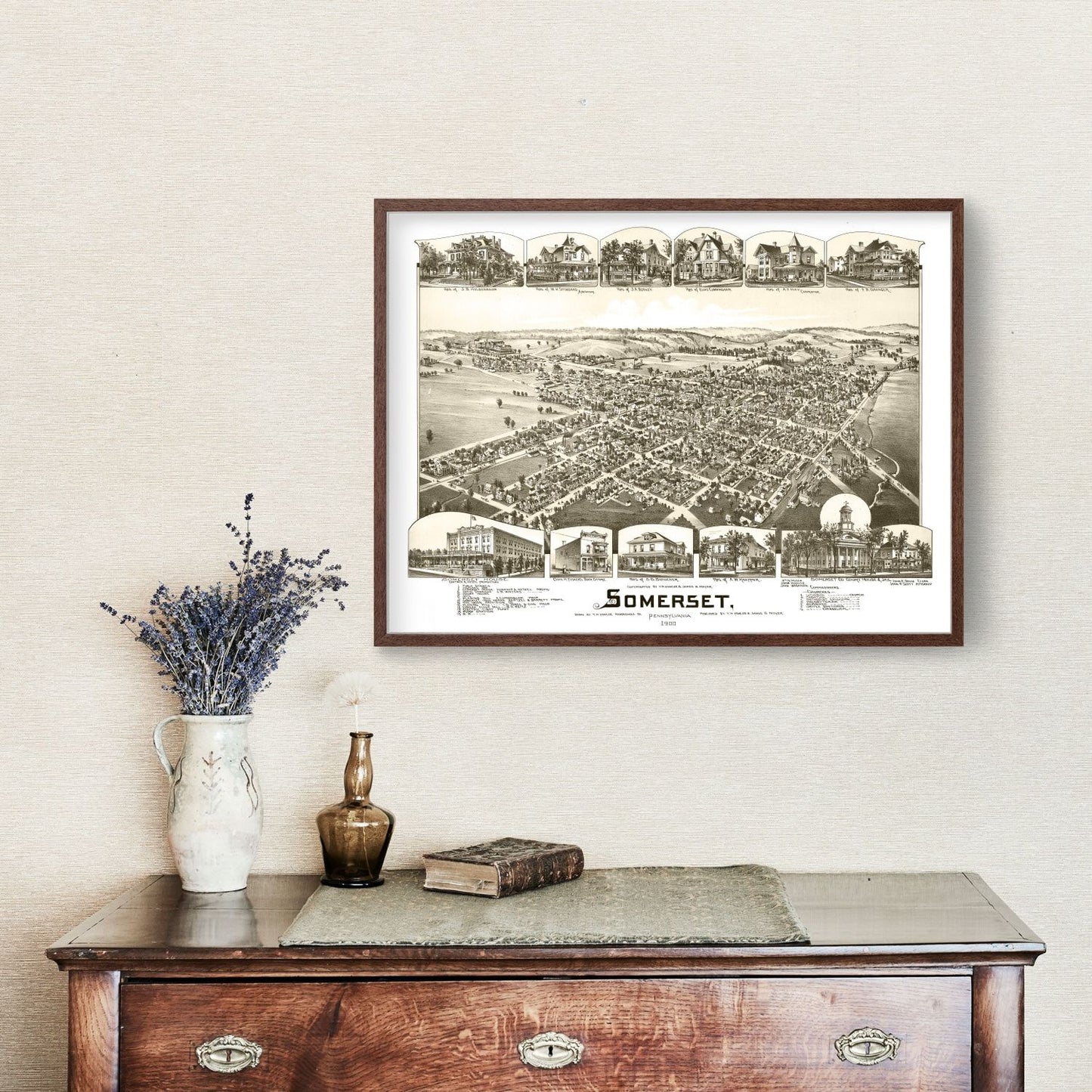 Vintage Map of Somerset, Pennsylvania, 1900