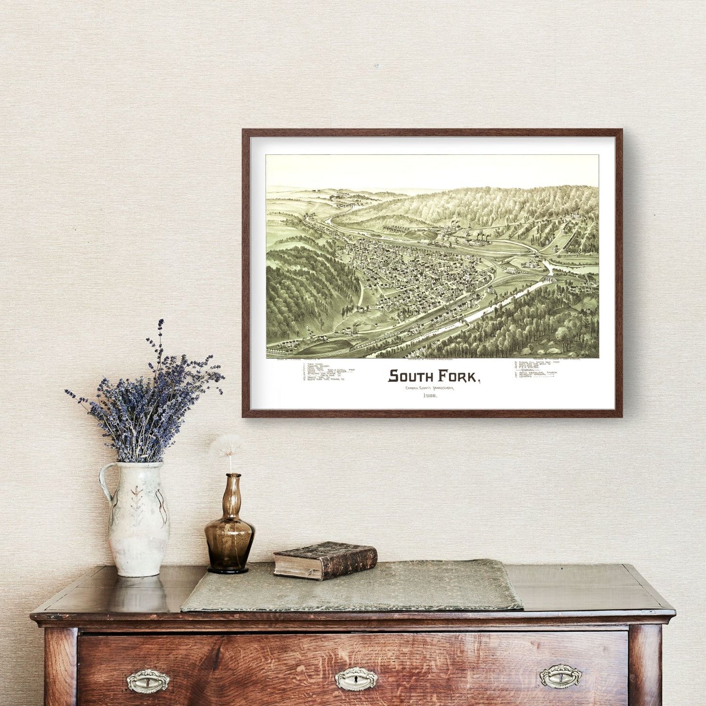 Vintage Map of South Fork, Pennsylvania, 1900