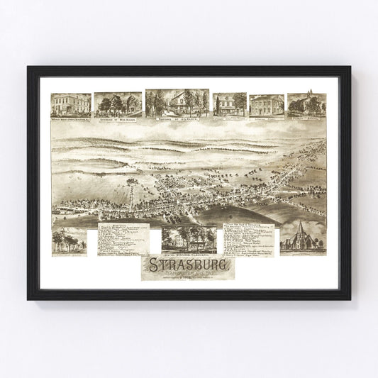 Vintage map of Strasburg, Pennsylvania, 1903