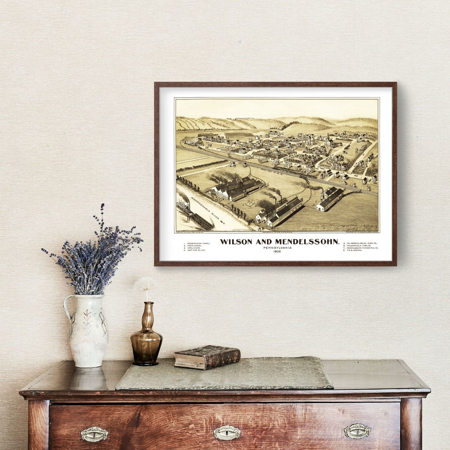 Vintage Map of Wilson and Mendelssohn, Pennsylvania, 1902