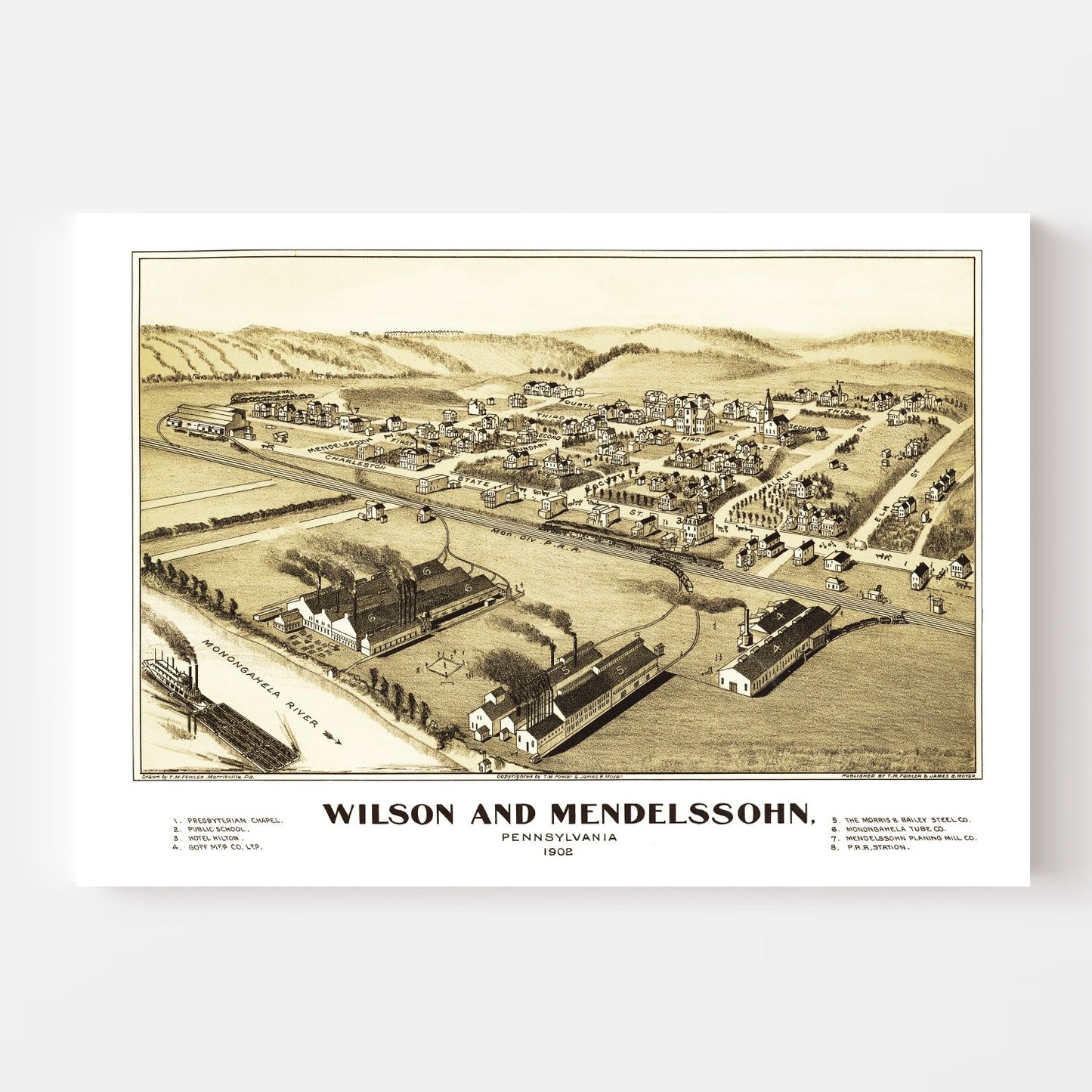 Vintage Map of Wilson and Mendelssohn, Pennsylvania, 1902