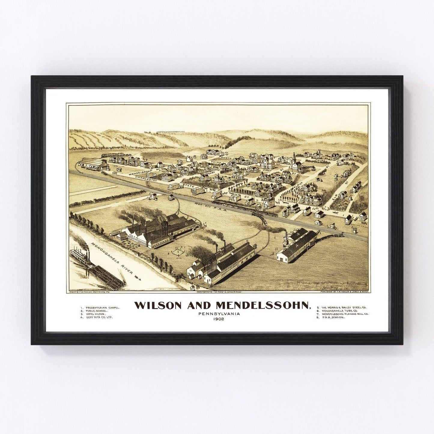 Vintage map of Wilson and Mendelssohn area, Allegheny County, Pennsylvania, 1902