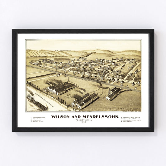 Vintage map of Wilson and Mendelssohn area, Allegheny County, Pennsylvania, 1902