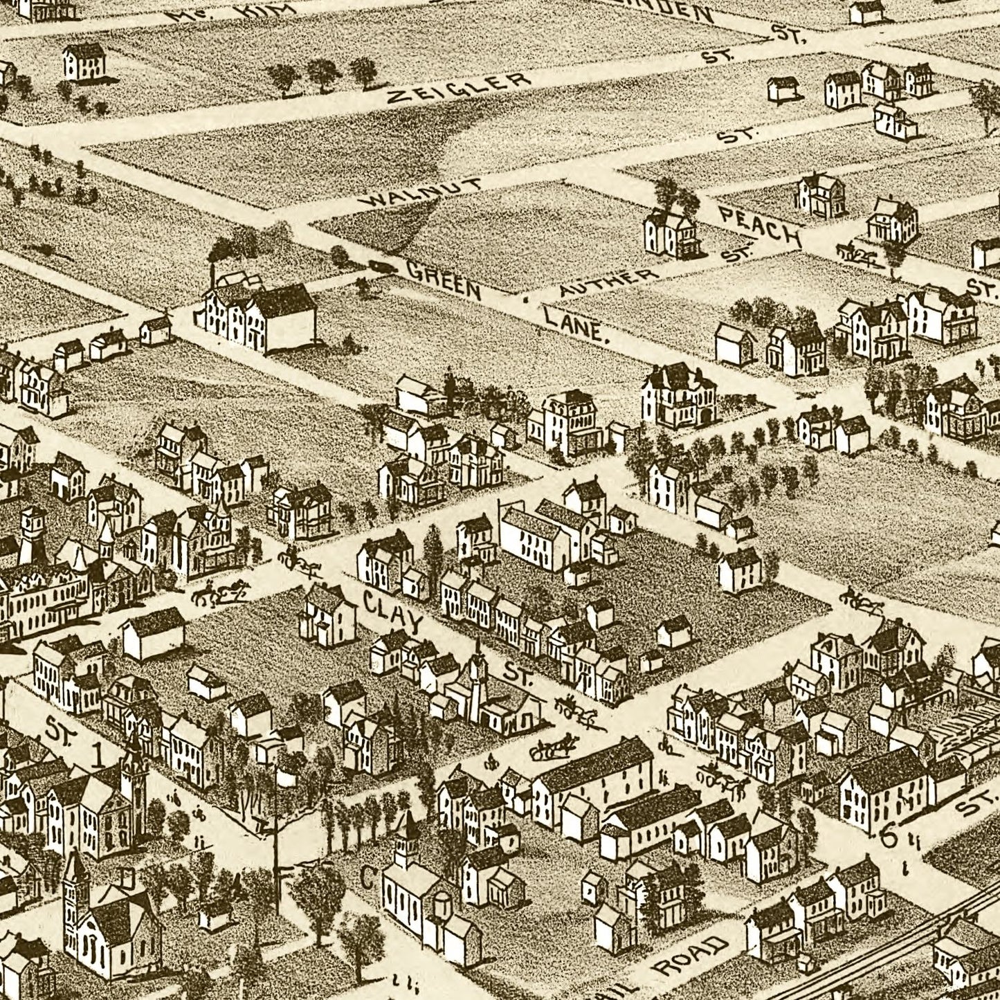 Vintage Map of Zelienople Pennsylvania, 1901