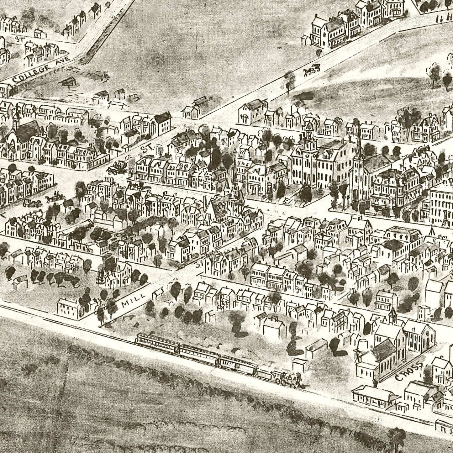 Vintage Map of Chestertown, Maryland 1907