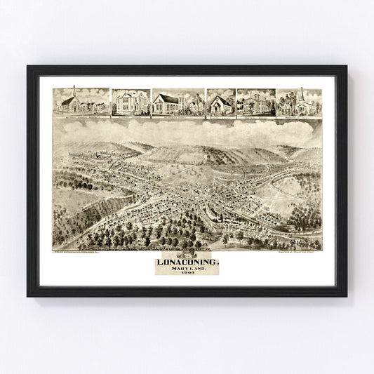 vintage map of Lonaconing, Maryland, 1905