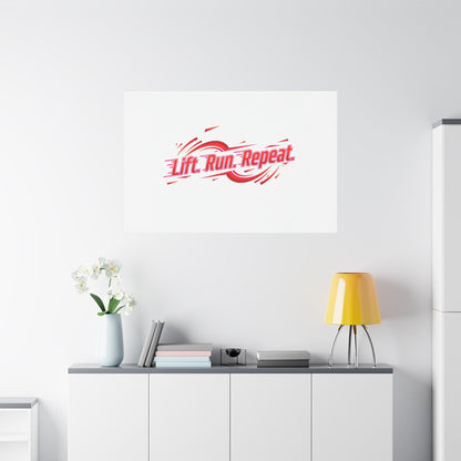 Lift Run Repeat Gym Motivation Canvas Wall Art