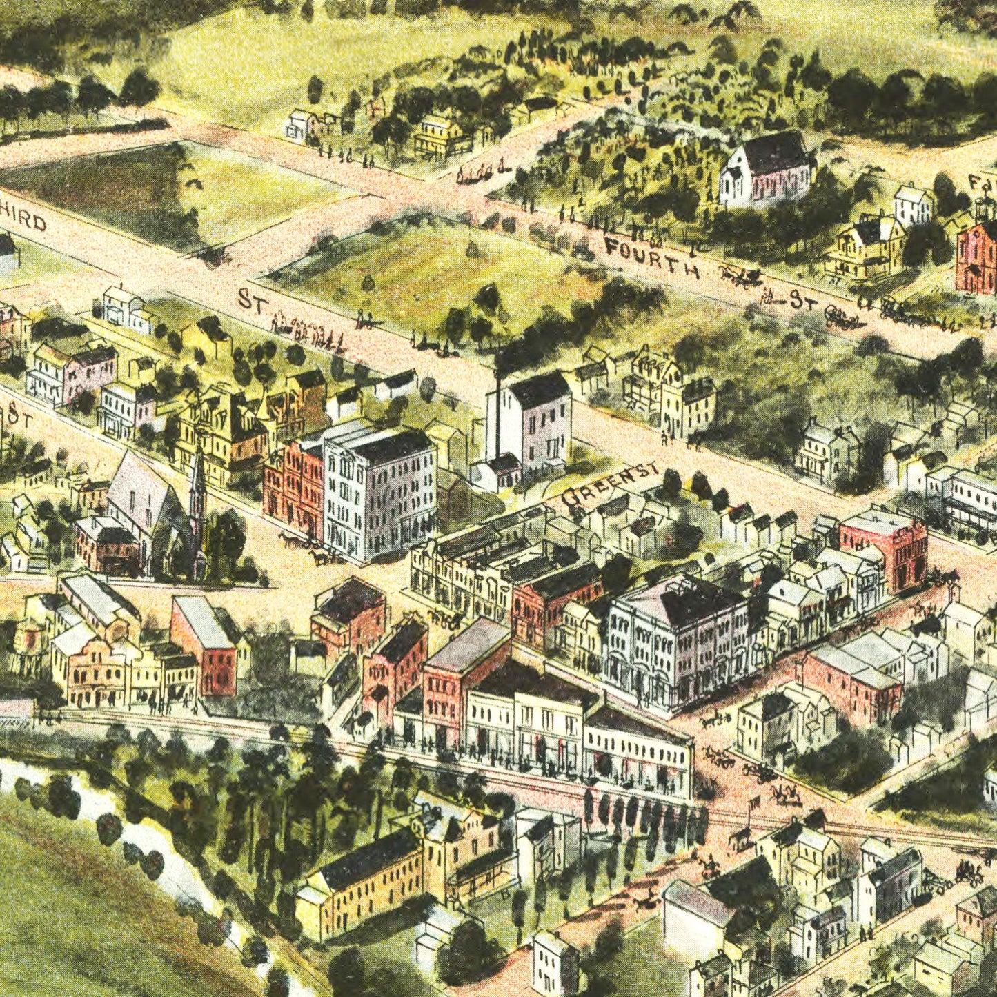 Vintage Map of Oakland, Maryland, 1906