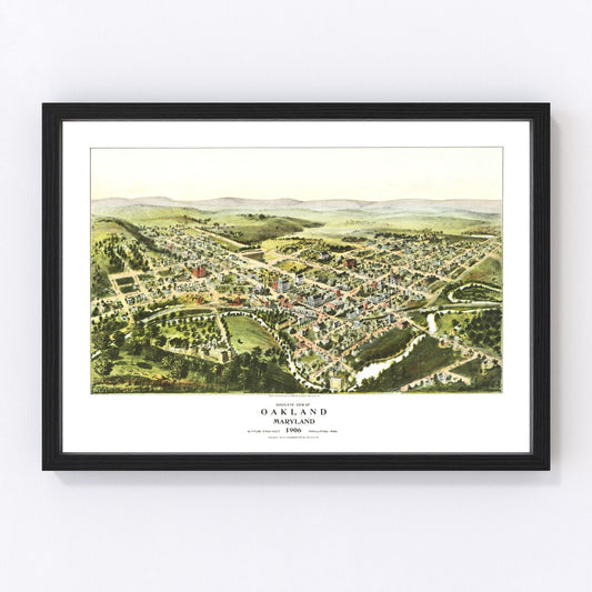 vintage map of Oakland, Maryland, 1906