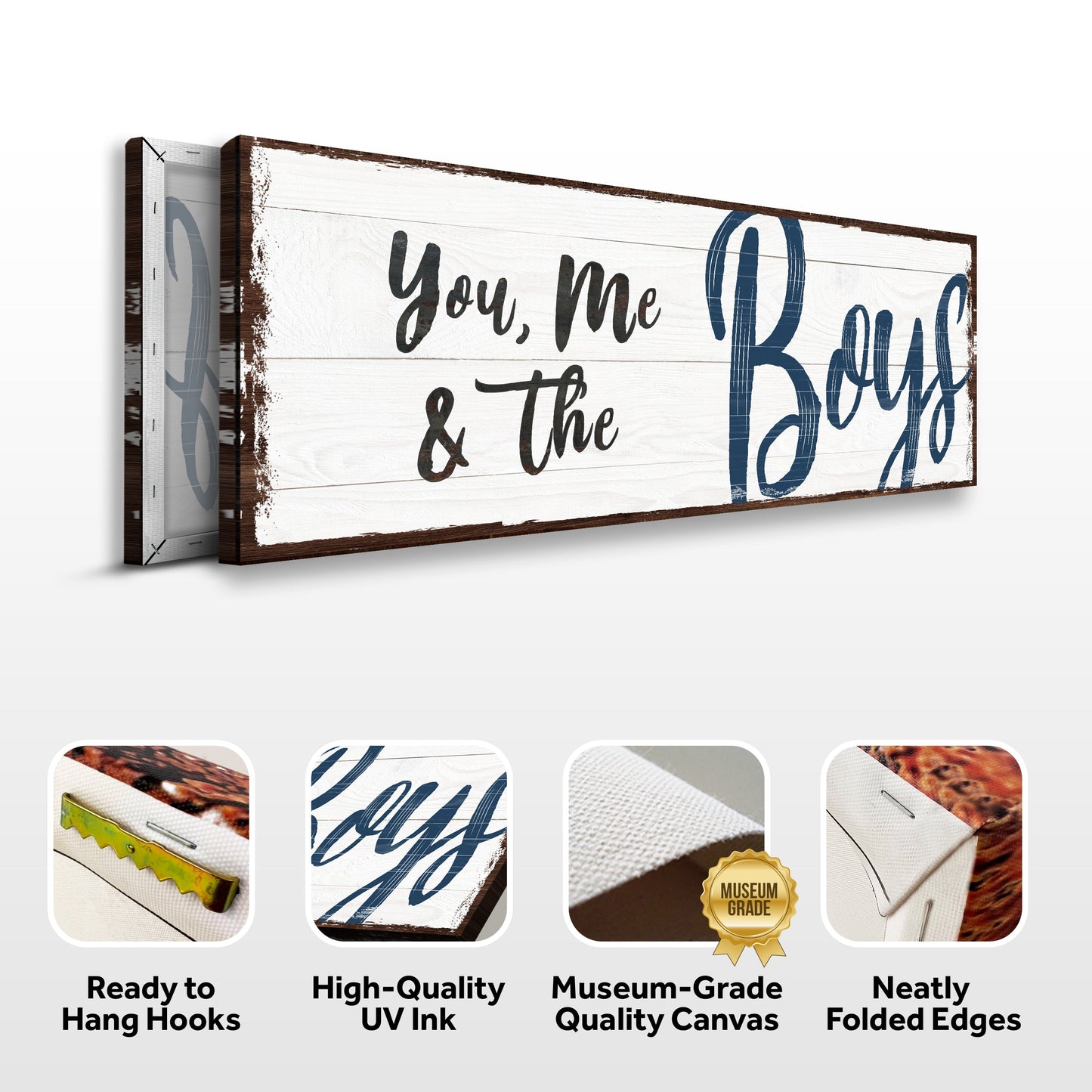 You Me and the Boys Family Canvas Wall Art