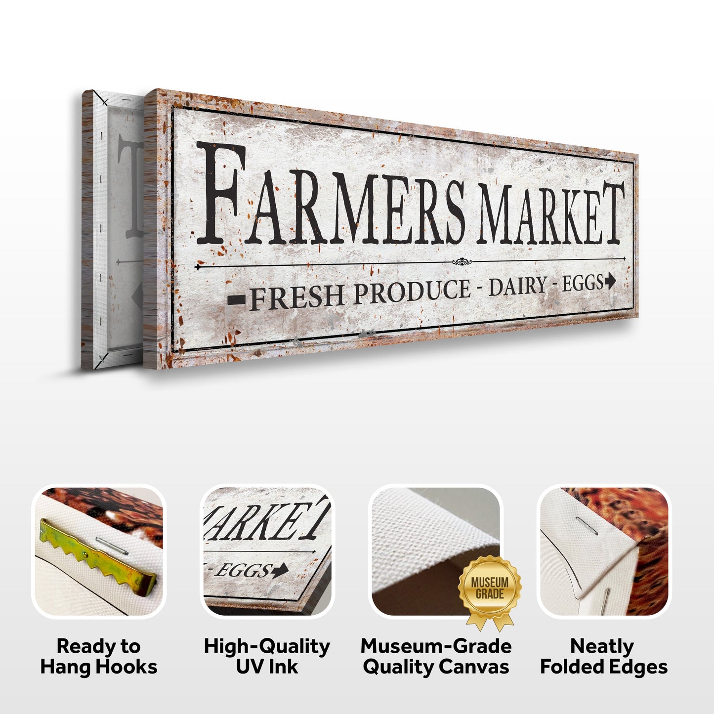 Farmers Market Canvas Wall Art Sign