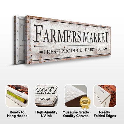Farmers Market Canvas Wall Art Sign