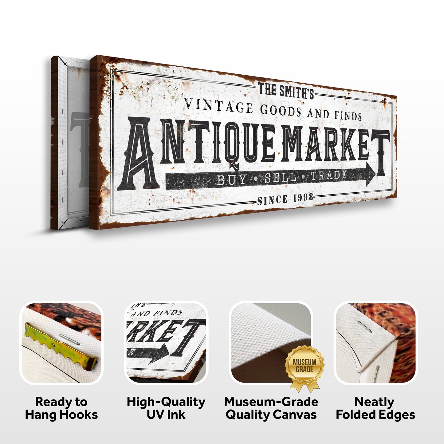 Vintage Antique Market Canvas Wall Art
