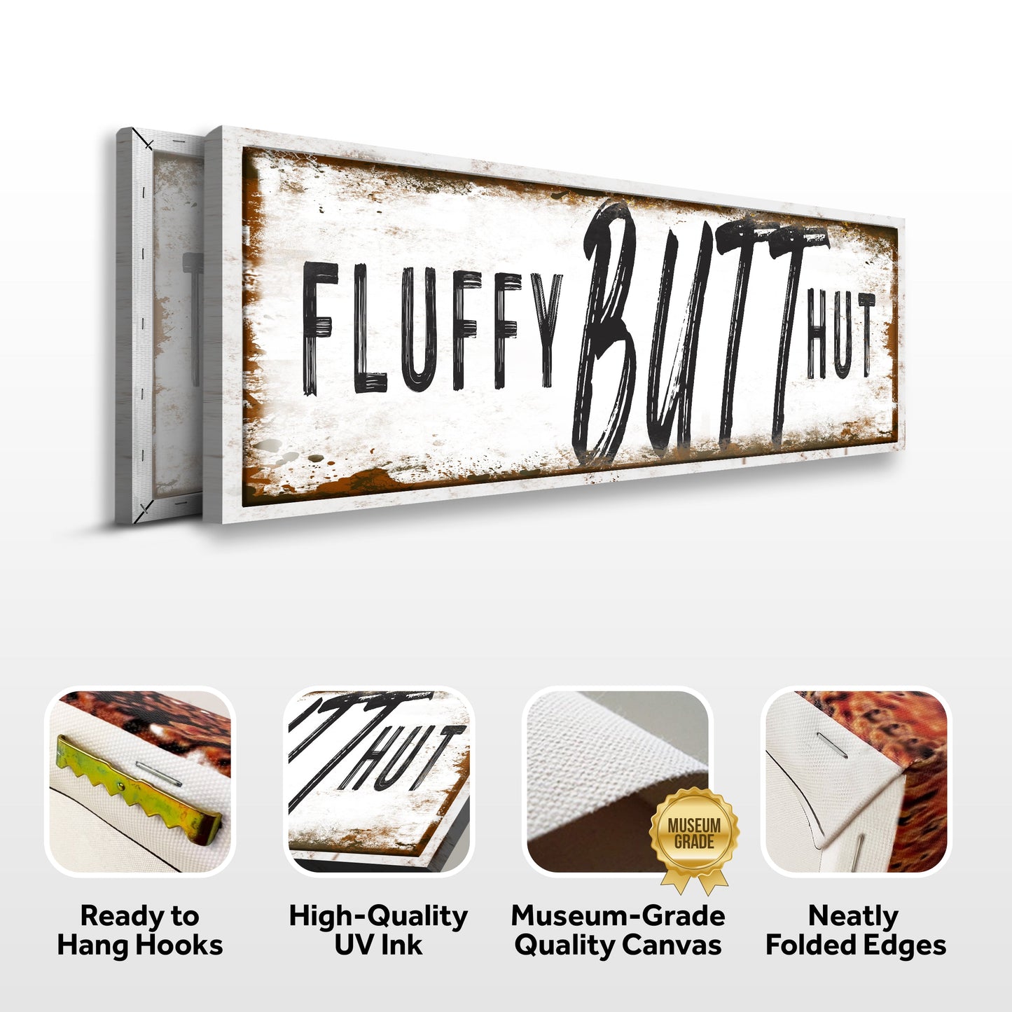 Fluffy Butt Hut Chicken Coop Canvas Sign