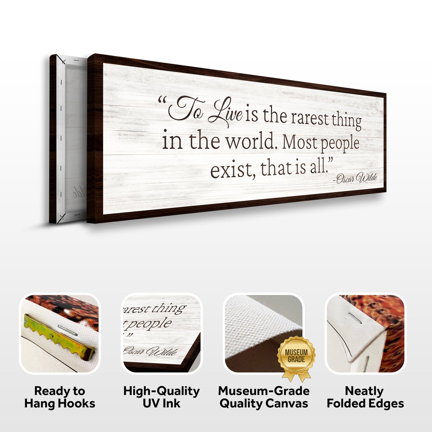 To Live Is the Rarest Thing Quote Canvas Wall Art