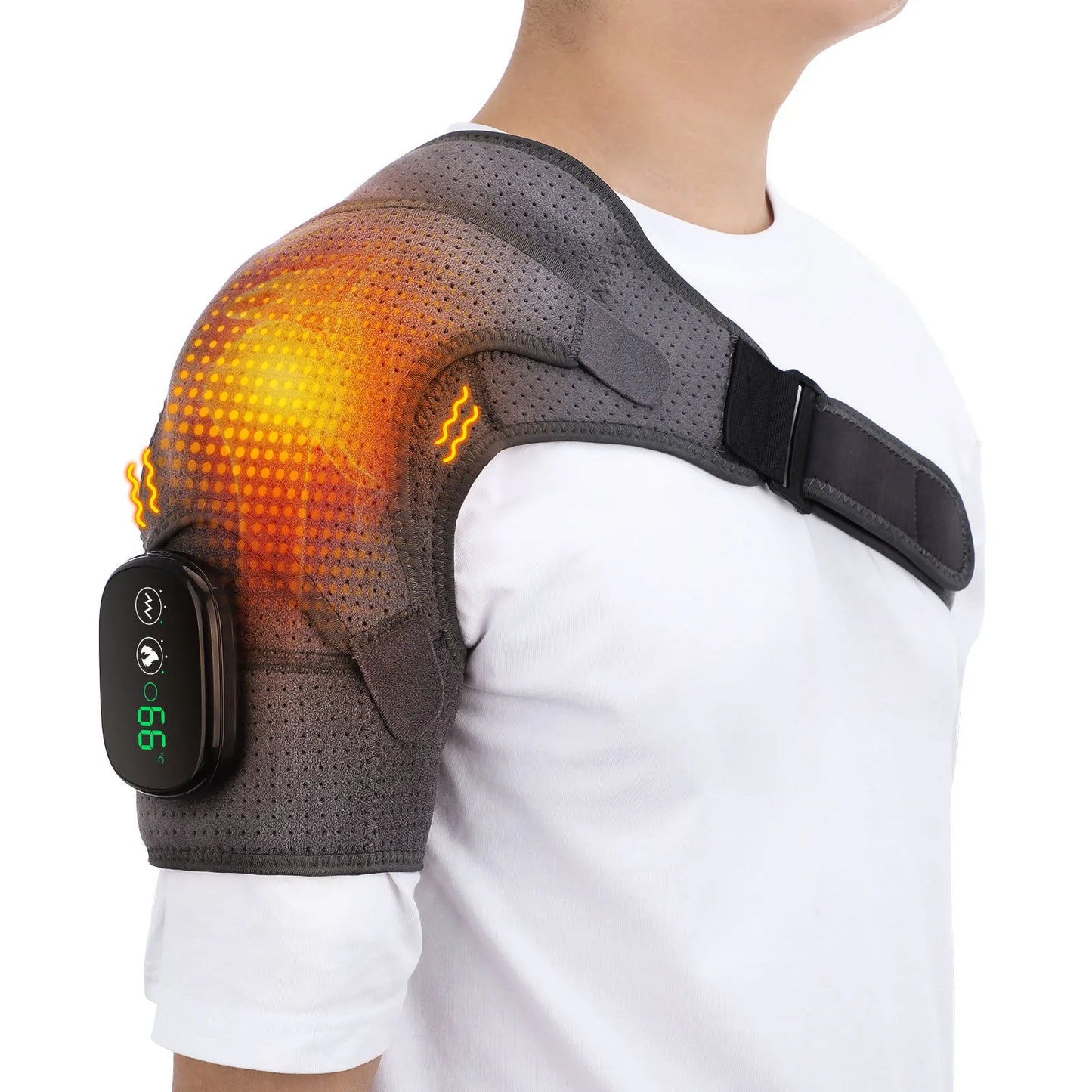 Heated Shoulder Wrap: Cordless Heat and Massage Relief