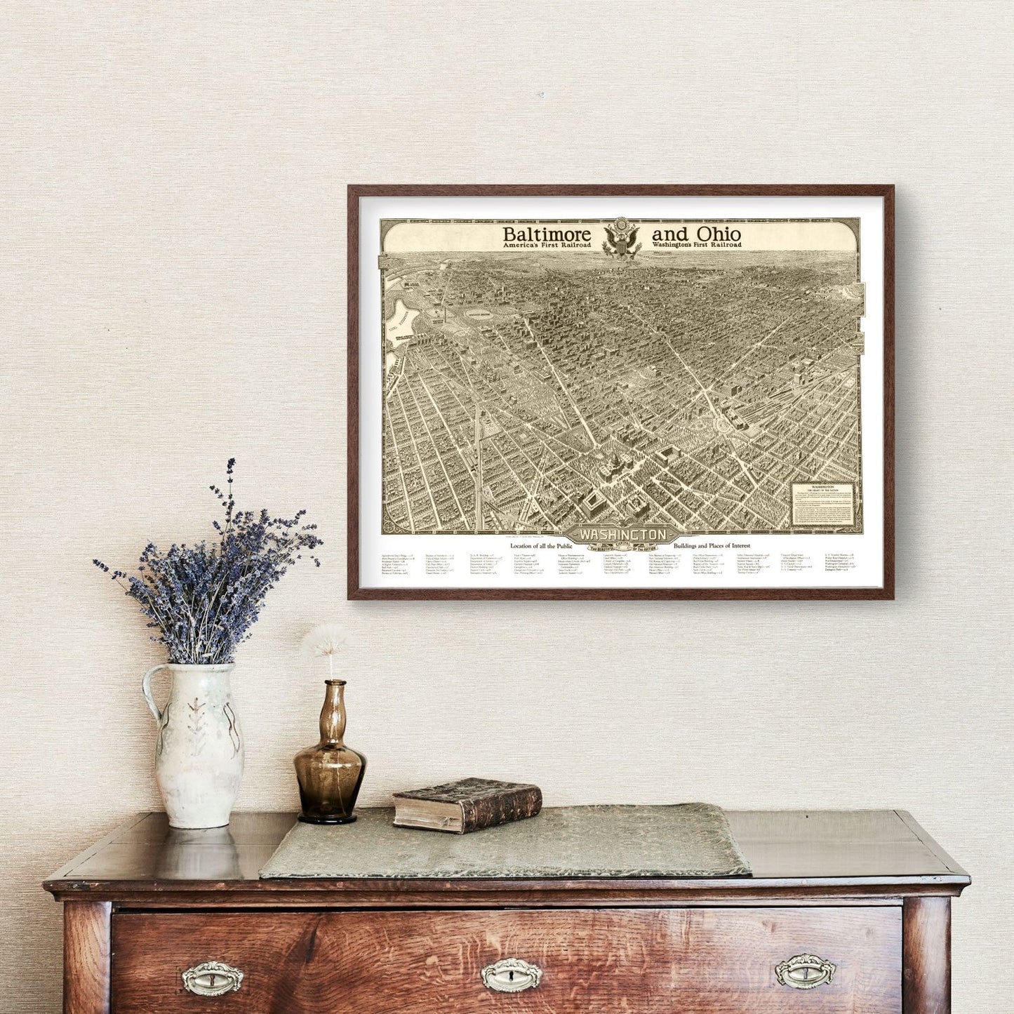 Vintage Map of Washington State, 1923