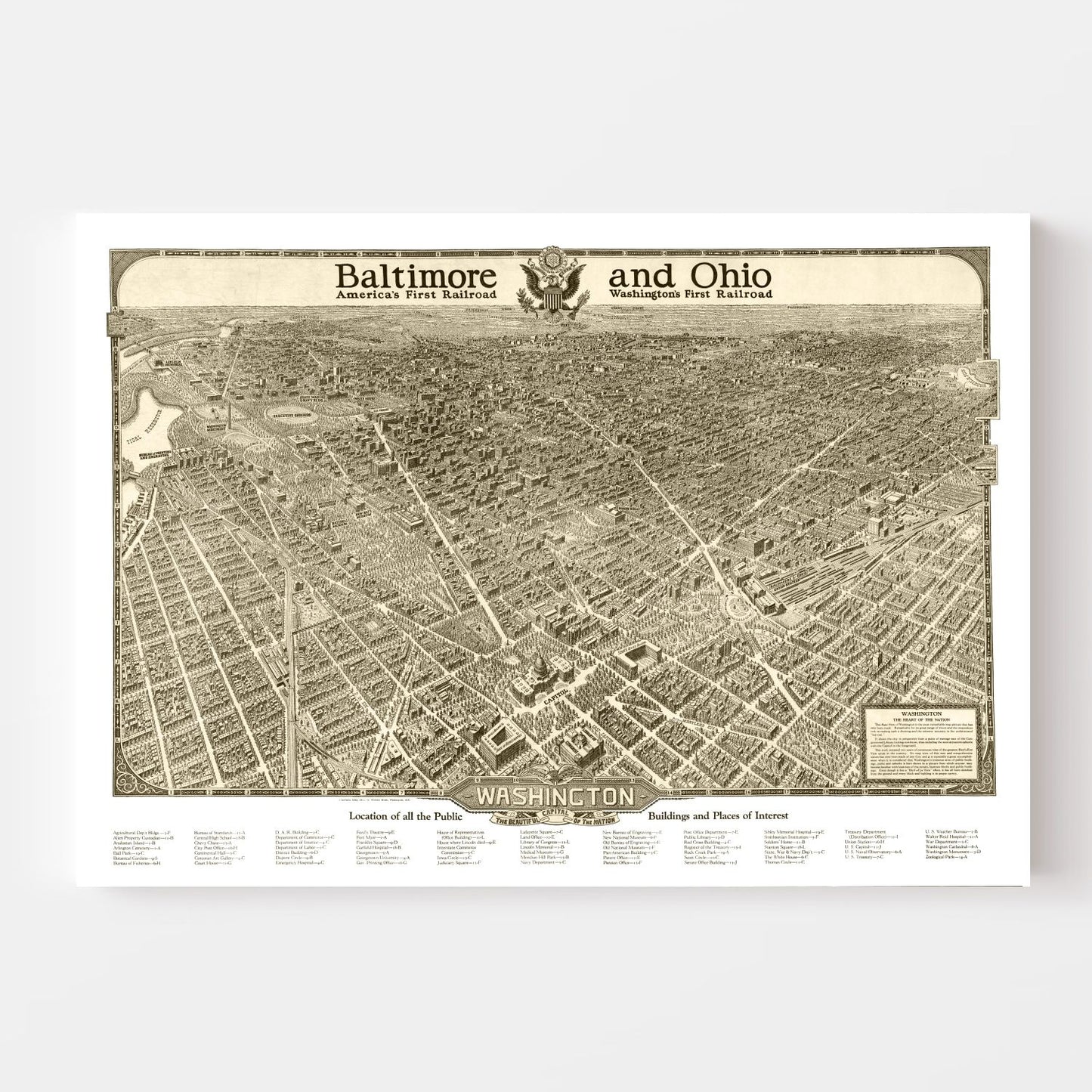 Vintage Map of Washington State, 1923