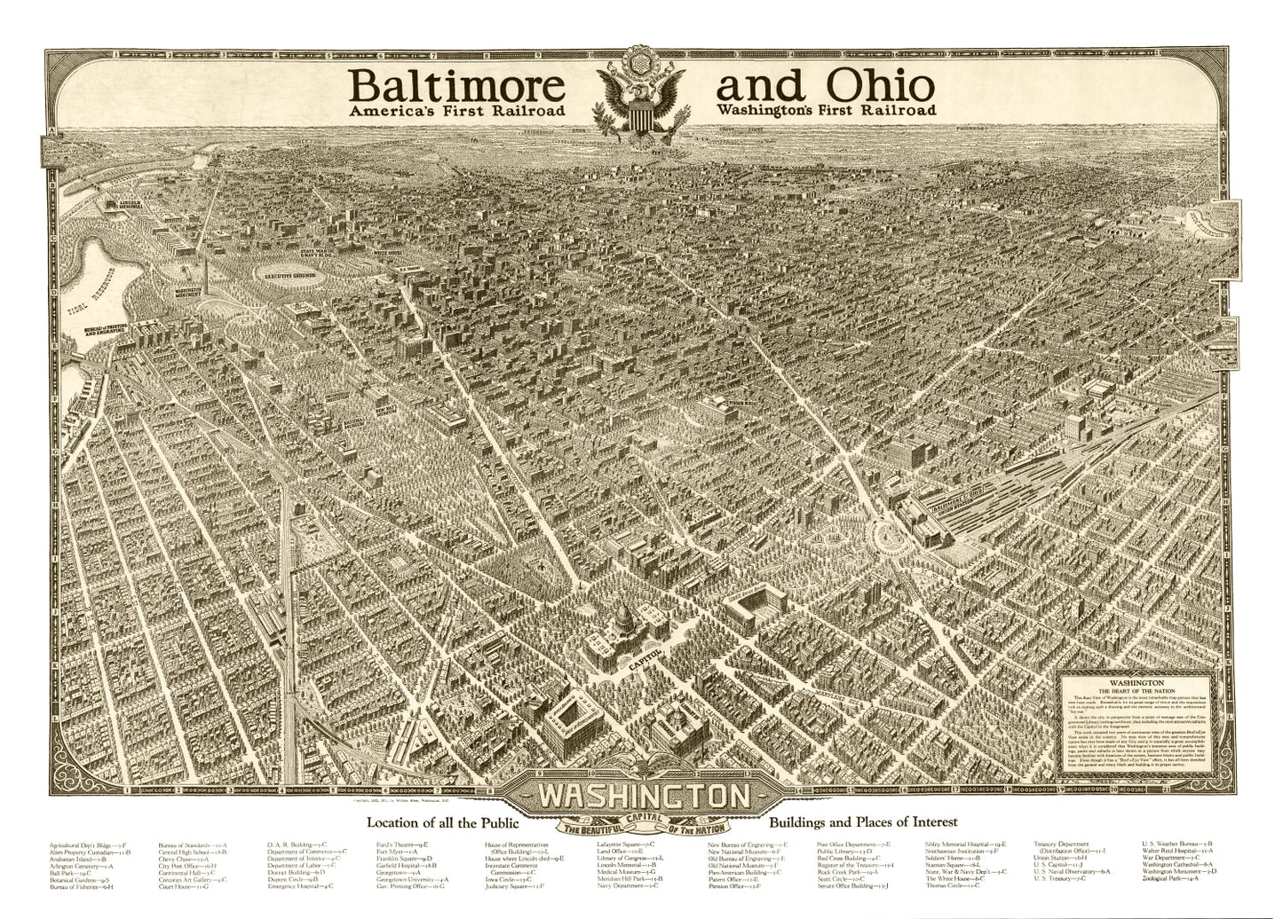 Vintage Map of Washington State, 1923