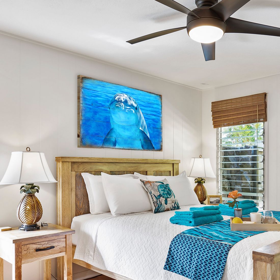 Dolphin Wood Wall Art - Coastal Sea Life Decor