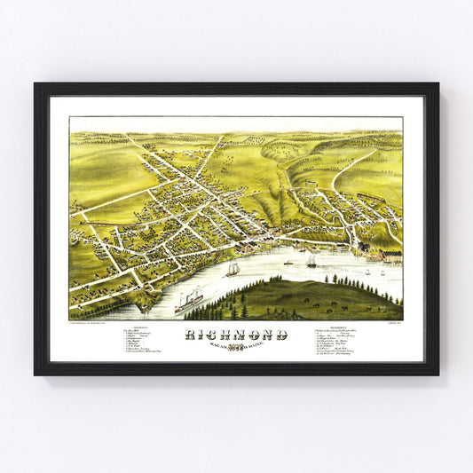 Vintage map of Richmond, Maine, 1878