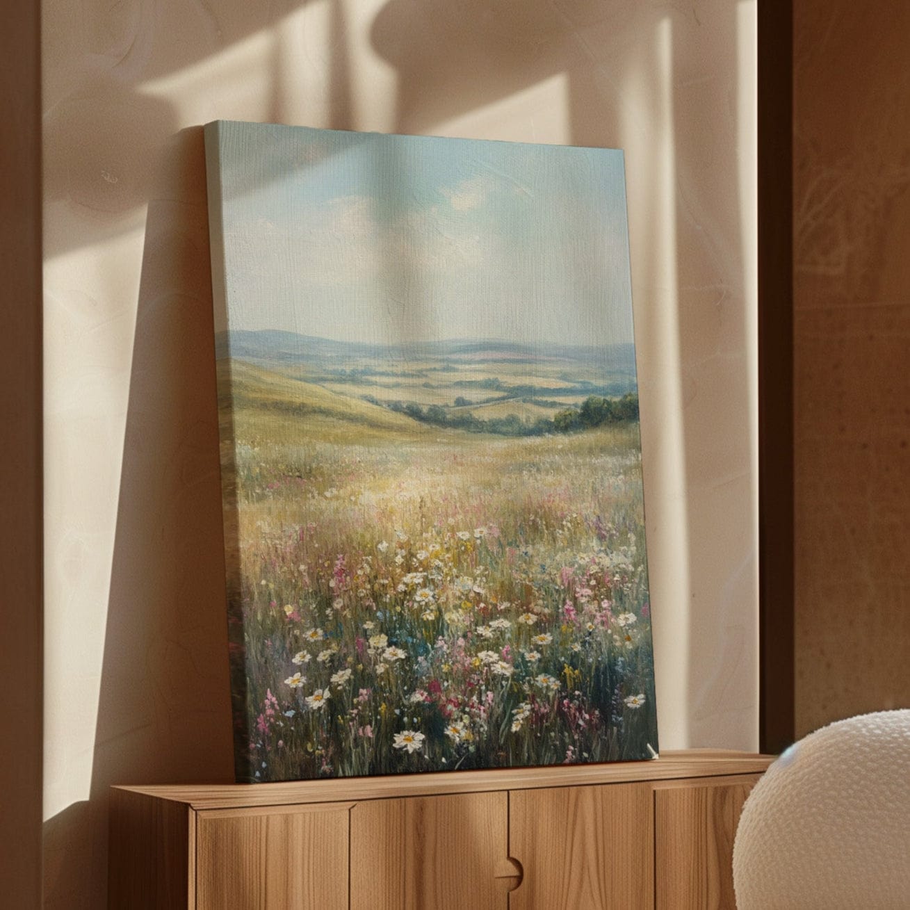 Wildflower meadow summer countryside landscape print