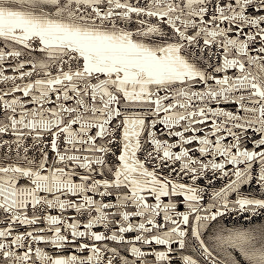Vintage Map of Skowhegan, Maine, 1892 II