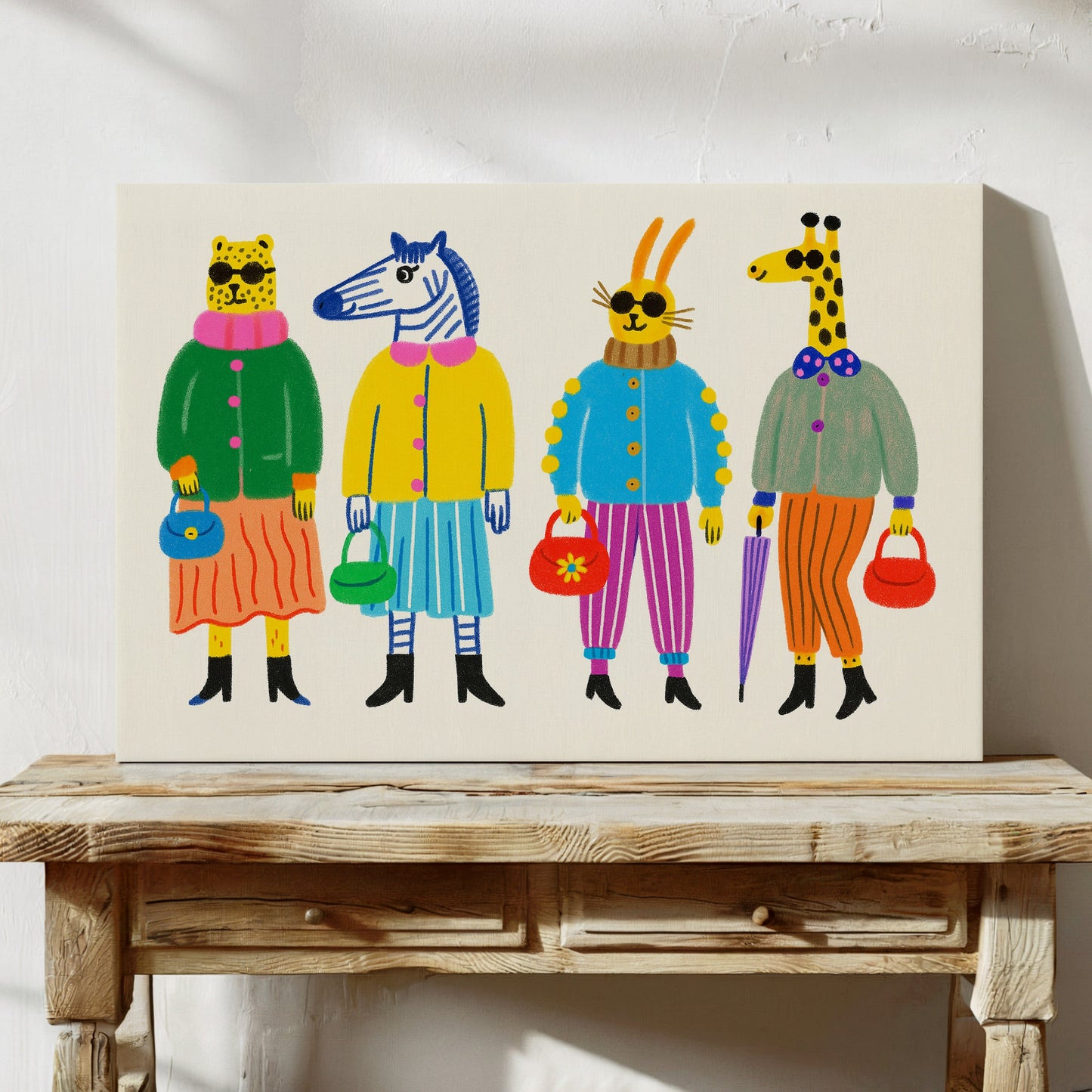 Fashion Herd Stylish Animal Friends Wall Art Print