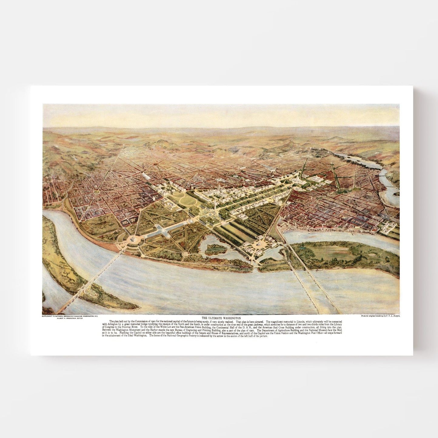 Vintage Map of Washington State, 1915