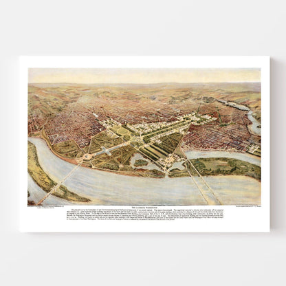 Vintage Map of Washington State, 1915