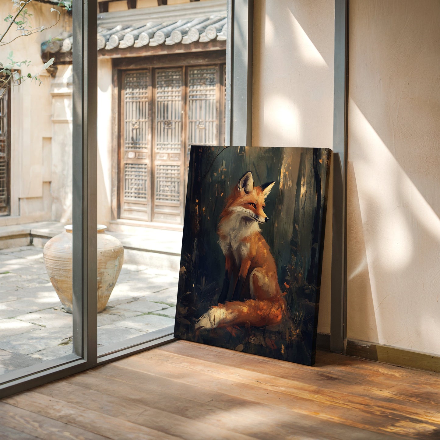 Fox in Mystical Forest Woodland Animal Wall Art Print